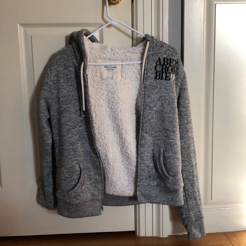 Abercrombie and Fitch Gray and white Sweatshirt